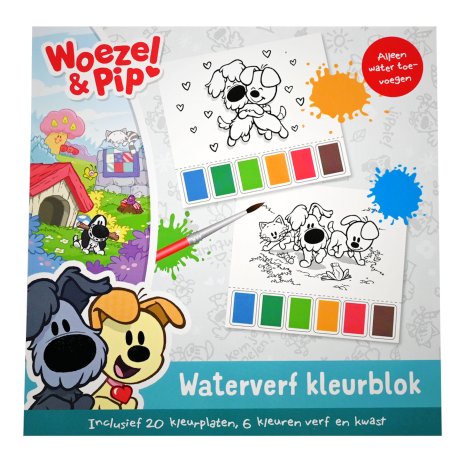 Woezel en Pip Waterverf Kleurboek