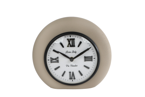 Klok Gerke rond taupe metaal 20x7x18cm