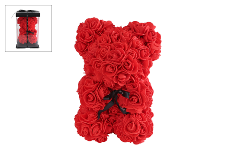 Bloemen beer rood 23cm