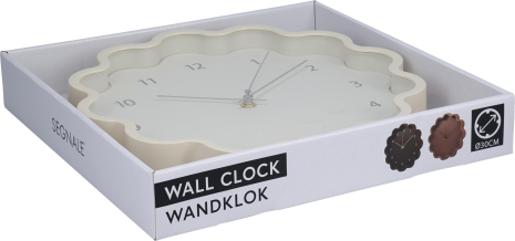 Wandklok Flower 30cm 3 assorti