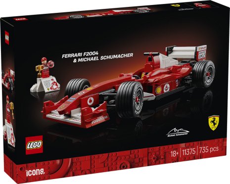 LEGO Icons Ferrari F2004 en Michael Schumacher